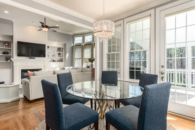 One of the benefits of getting a house cleaning service? A tidy and clean dining room, just like this image.