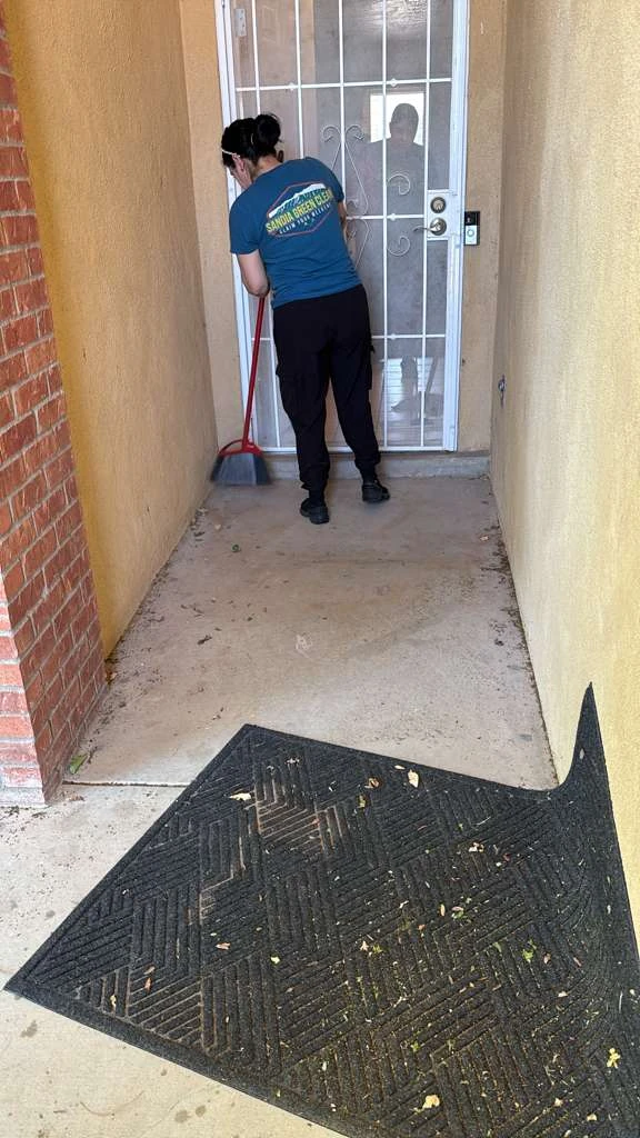 Sandia Green Clean team arriving at a Bernalillo home for a one-time cleaning visit