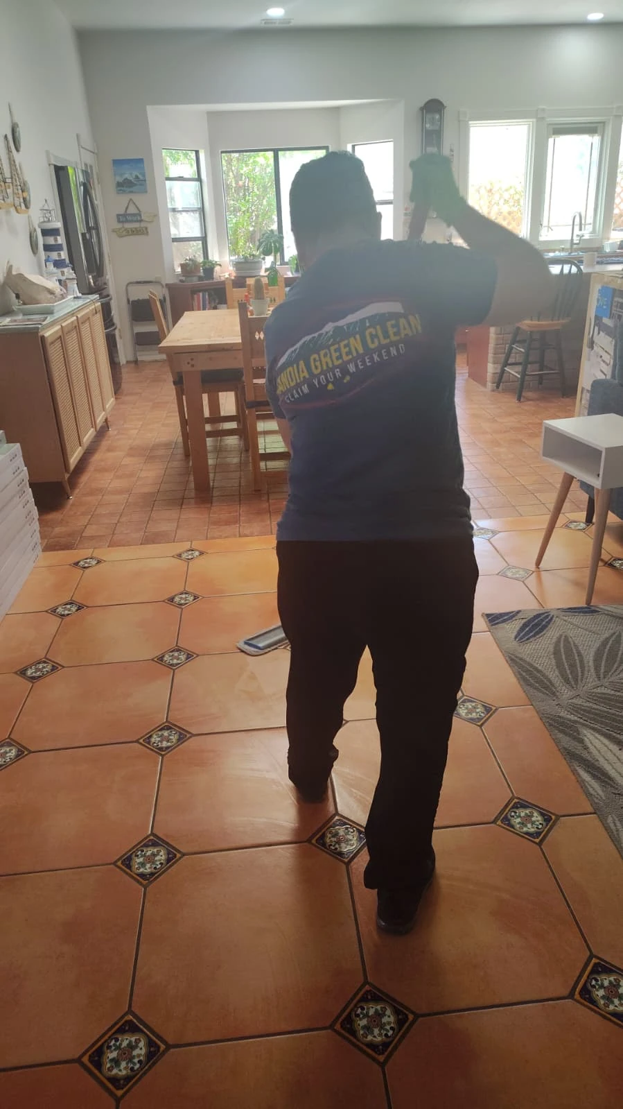 Sandia Green Clean team cleaning a Corrales home interior