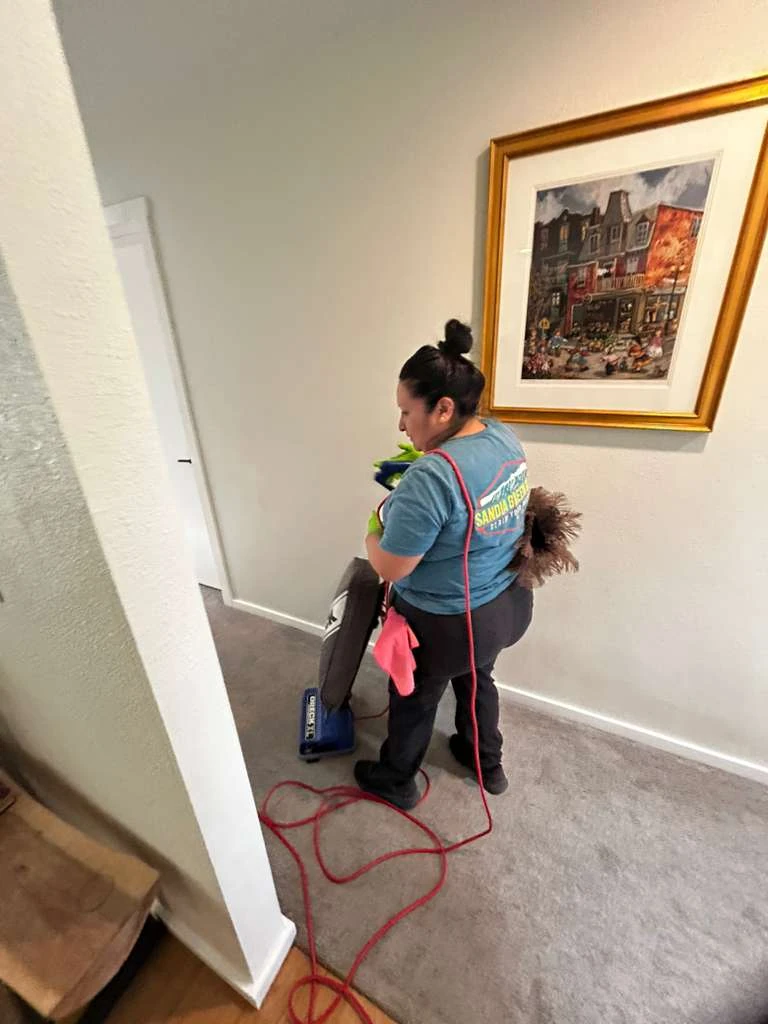 Sandia Green Clean team arriving at a Santa Fe home on a clear New Mexico morning