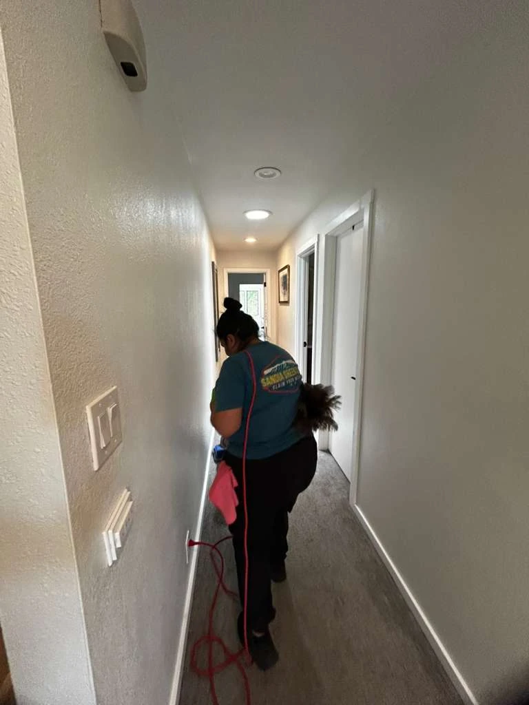 Sandia Green Clean three-person team arriving at a Santa Fe home