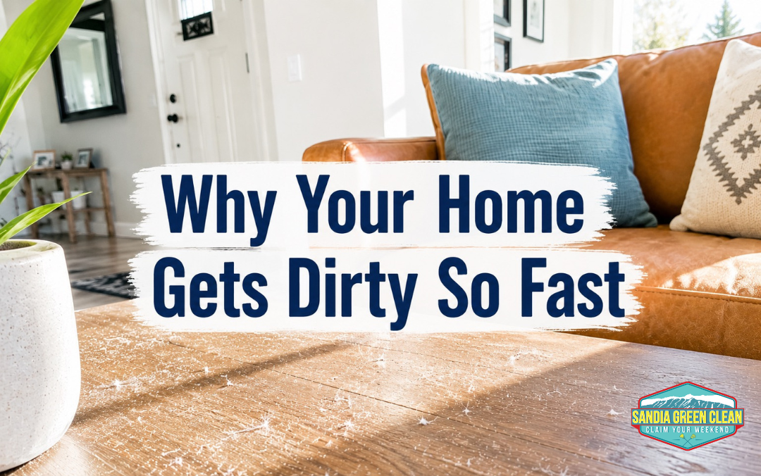 The New Mexico Dust Problem Dusty New Mexico home with sunlight showing dust particles and a clean living space